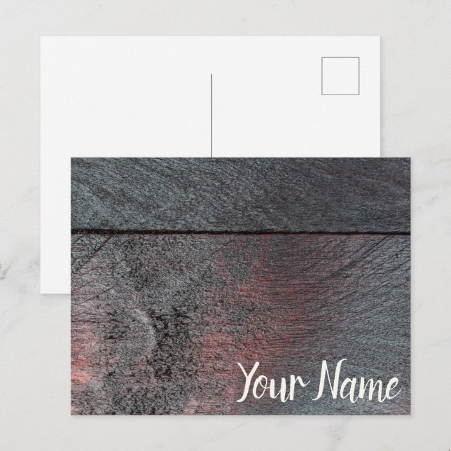 Postal Festiva El fondo de madera de caoba usado (Anverso / Reverso)