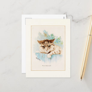 Postal Festiva El gato al lado de la puerta de Louis Wain