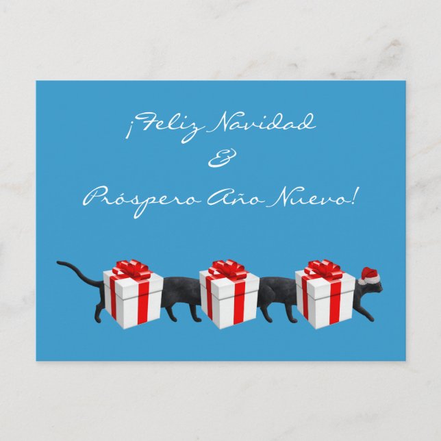 Postal Festiva El gato más largo del mundo (Anverso)