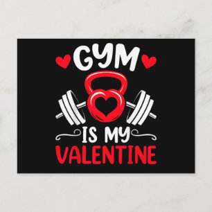 Postal Festiva El gimnasio es mi corazón de San Valentín Entrenam