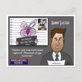 Postal Festiva El golpe de policía de pollo cerebro