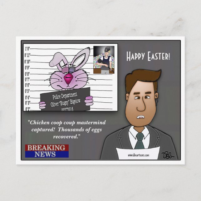 Postal Festiva El golpe de policía de pollo cerebro (Anverso)