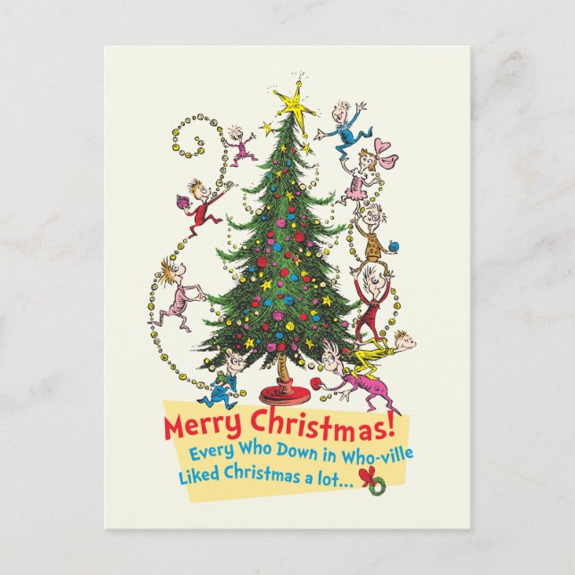 Postal Festiva El Grinch clásico | ¡Feliz Navidad! (Anverso)