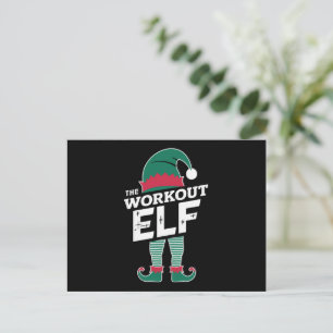 Postal Festiva El grupo Workout Elf que coincide con los Navidade
