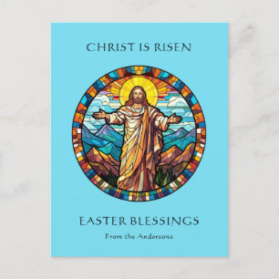 Postal Festiva Él ha resucitado Pascua Religiosa Jesús Resurrecci