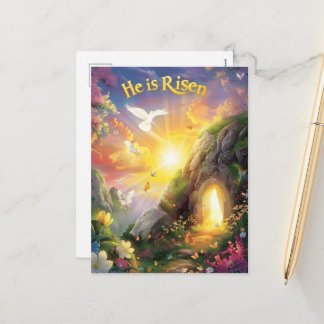 Postal Festiva Él ha Resucitado — Resurrección de Pascua — Lucas 