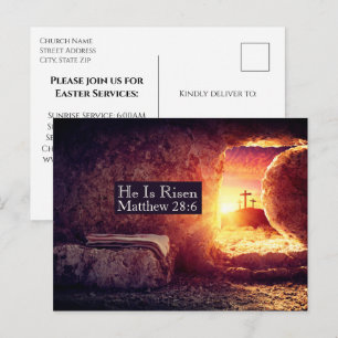 Postal Festiva Él ha resucitado Tres Cruces Servicios de la Igles