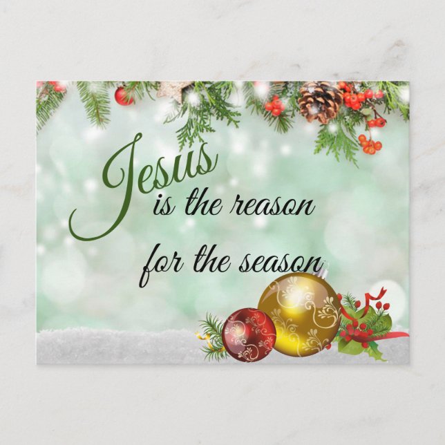 Postal Festiva El Hermoso Jesús Es La Razón De La Temporada (Anverso)