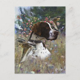 Postal Festiva El hermoso puntero en el campo