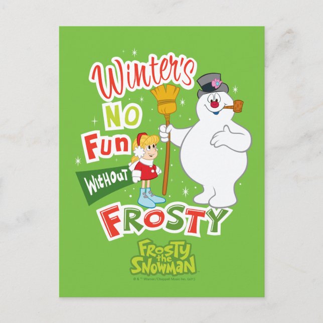 Postal Festiva El invierno no es divertido sin la helada del muñe (Anverso)