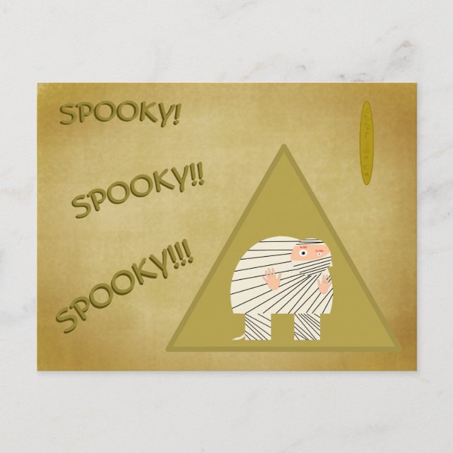 Postal Festiva El jorobado como una momia temible (Anverso)