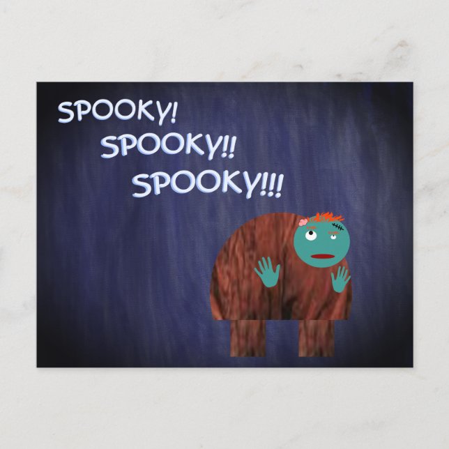 Postal Festiva El jorobado como zombi (Anverso)