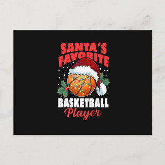 Postal Festiva El Jugador de Baloncesto Favorito de Santa Pijama 