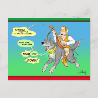 Postal Festiva El lobo y el bardo