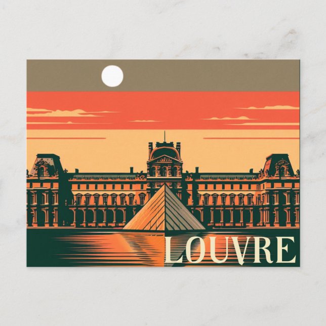Postal Festiva El Louvre: Elegancia parisina y grandeu cultural (Anverso)