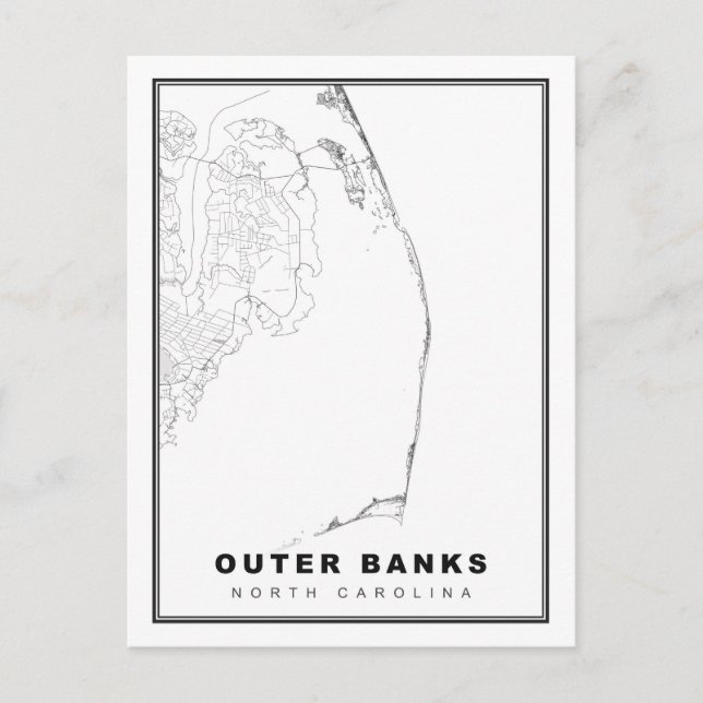 Postal Festiva El mapa de Outer Banks (Anverso)