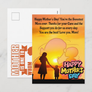 Postal Festiva El más hermoso y sentido feliz día de la madre 