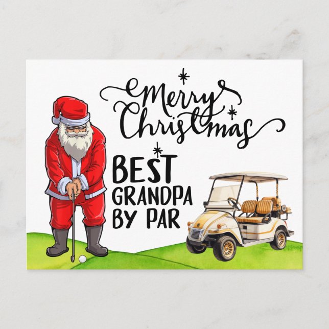 Postal Festiva El mejor abuelo de Par para Navidades con Santa Cl (Anverso)