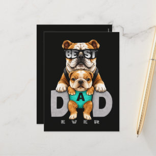 Postal Festiva El mejor papá Bulldog de todos los tiempos – Día d