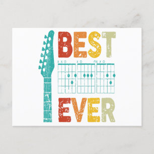 Postal Festiva El mejor papá de guitarra nunca acorde mejor camis
