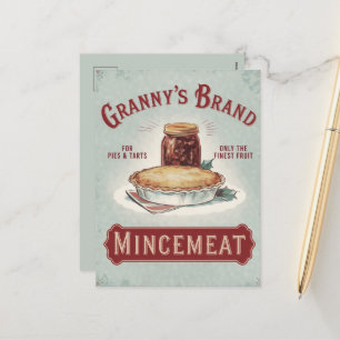 Postal Festiva El mincemeat de la marca Granny agrega mensaje