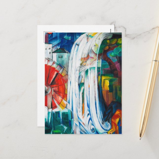 Postal Festiva El Molino Bewitched de Franz Marc (Anverso/Reverso In Situ)