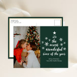 Postal Festiva El momento más maravilloso del año. Foto del guión<br><div class="desc">La Hora Más Maravillosa Del Año Libro Verde Foto De La Postales De Festividad. Envíe saludos de vacaciones a sus seres queridos con esta tarjeta festiva y moderna. Todos los textos están preorganizados para que puedas personalizarlos fácil y rápidamente con tus propios detalles. Felices fiestas!</div>