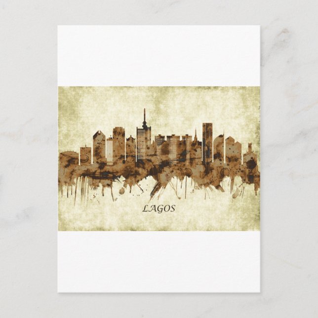Postal Festiva El paisaje urbano de Lagos Nigeria (Anverso)