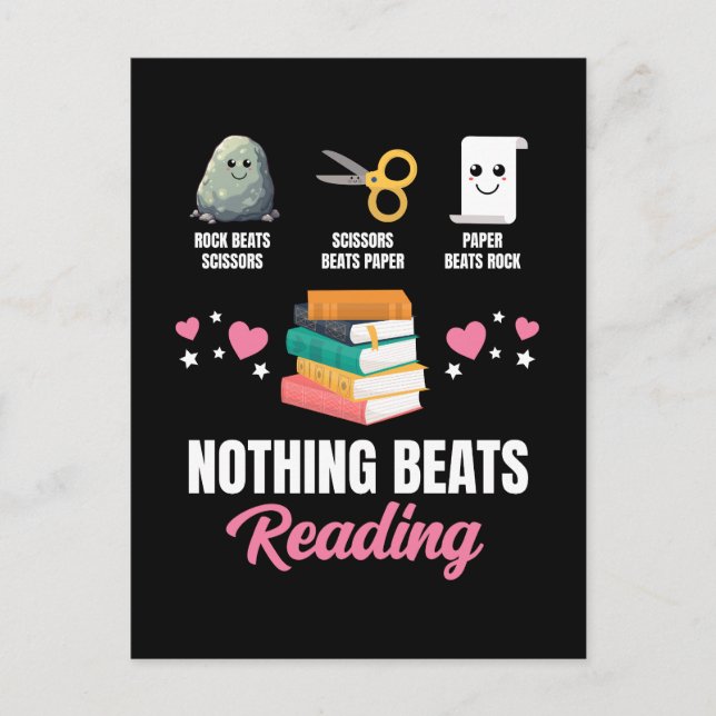 Postal Festiva El papel de rock tira a nada que a leer (Anverso)