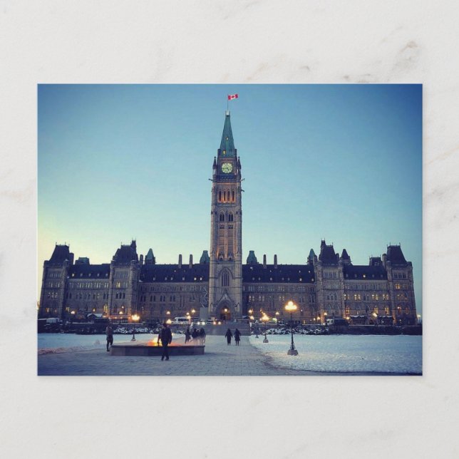 Postal Festiva El Parlamento Europeo en un día frío y de crisis (Anverso)