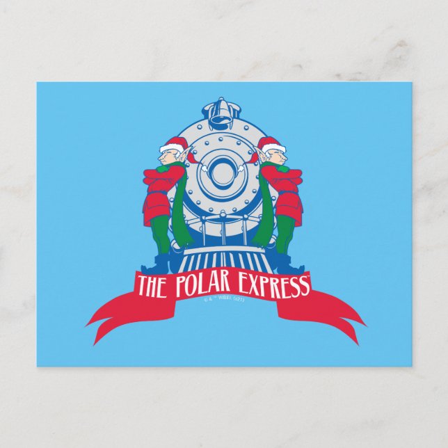 Postal Festiva El Polar Express | Elfos en pie por tren (Anverso)