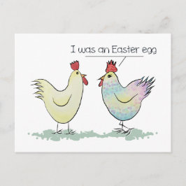 Postal Festiva El pollo gracioso era un Huevo de Pascua
