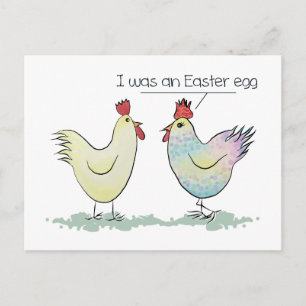 Postal Festiva El pollo gracioso era un Huevo de Pascua