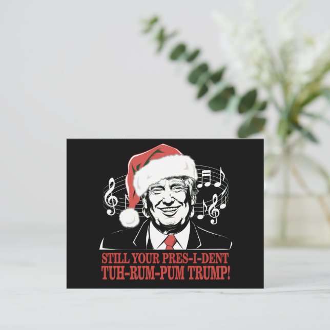 Postal Festiva El presidente de los Navidades Trump Pajamas celeb (Anverso de pie)
