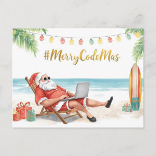 Postal Festiva ¡El programador en línea de Santa, Feliz Navidad!