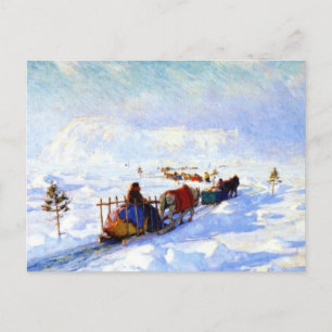 Postal Festiva El puente helado de Quebec, Clarence Gagnon