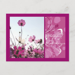 Postal Festiva El rosa florece al diseñador floral de la
