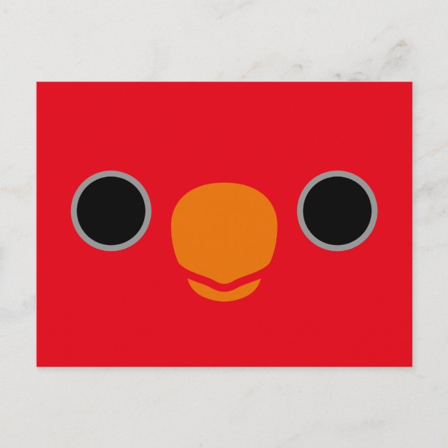 Postal Festiva El rostro de una Loria Roja (Anverso)