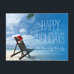 Postal Festiva El salón Chaise On Beach del Santa<br><div class="desc">Navidades tropicales</div>