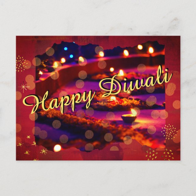 Postal Festiva El saludo de temporada Diwali (Anverso)