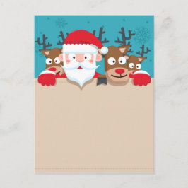 Postal Festiva El Santa Claus escupe a los Navidades de renos