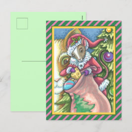 POSTAL FESTIVA EL SANTA RATÓN TRAE GATITOS BUENOS REGALOS DE NAVI