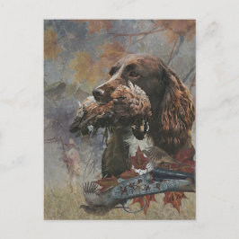 Postal Festiva El Sprocker Spaniel, arte de perro de caza