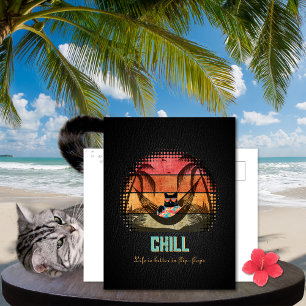 Postal Festiva El sueño de un gato tropical de Guay