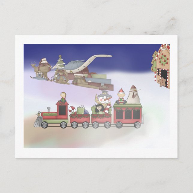 Postal Festiva El tren de Santa Claus (Anverso)