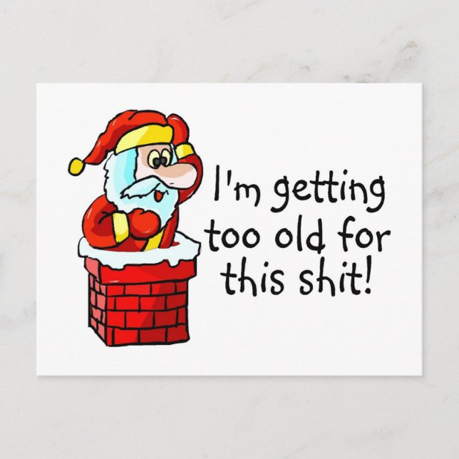 Postal Festiva El viejo Papá Noel (Anverso)