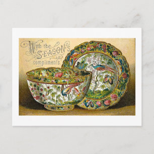 Postal Festiva El vintage China de los saludos de la estación