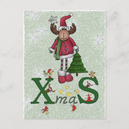 Postal Festiva Elch mit Baum