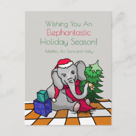 Postal Festiva Elefante de Navidades de Personalizados personaliz