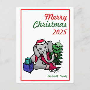 Postal Festiva Elefante de Personalizados de cosecha personalizad